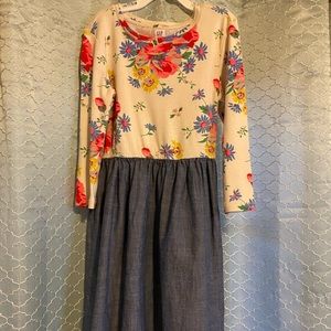Gap girls long sleeve floral dress size Large
